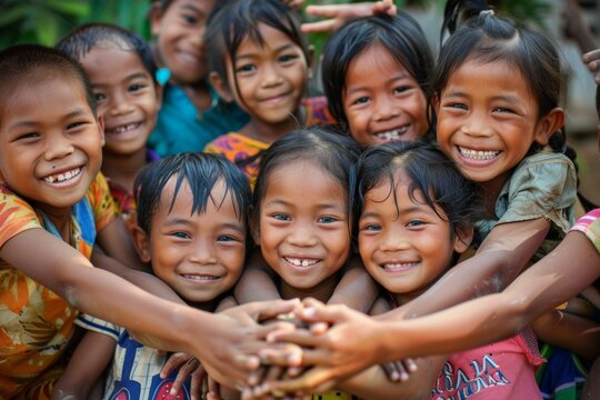 Happy Asian kids